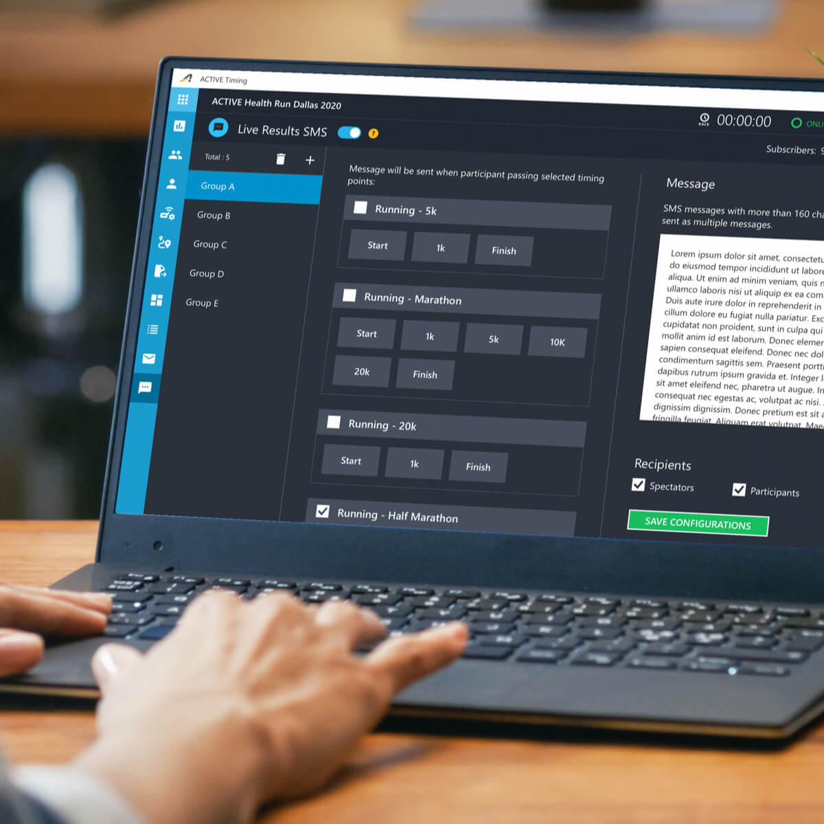 person working in active timing
