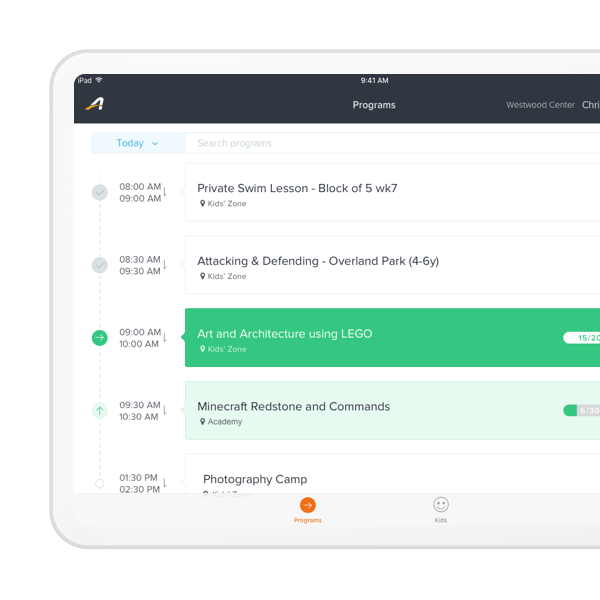 tracking attendance on a tablet using active connect