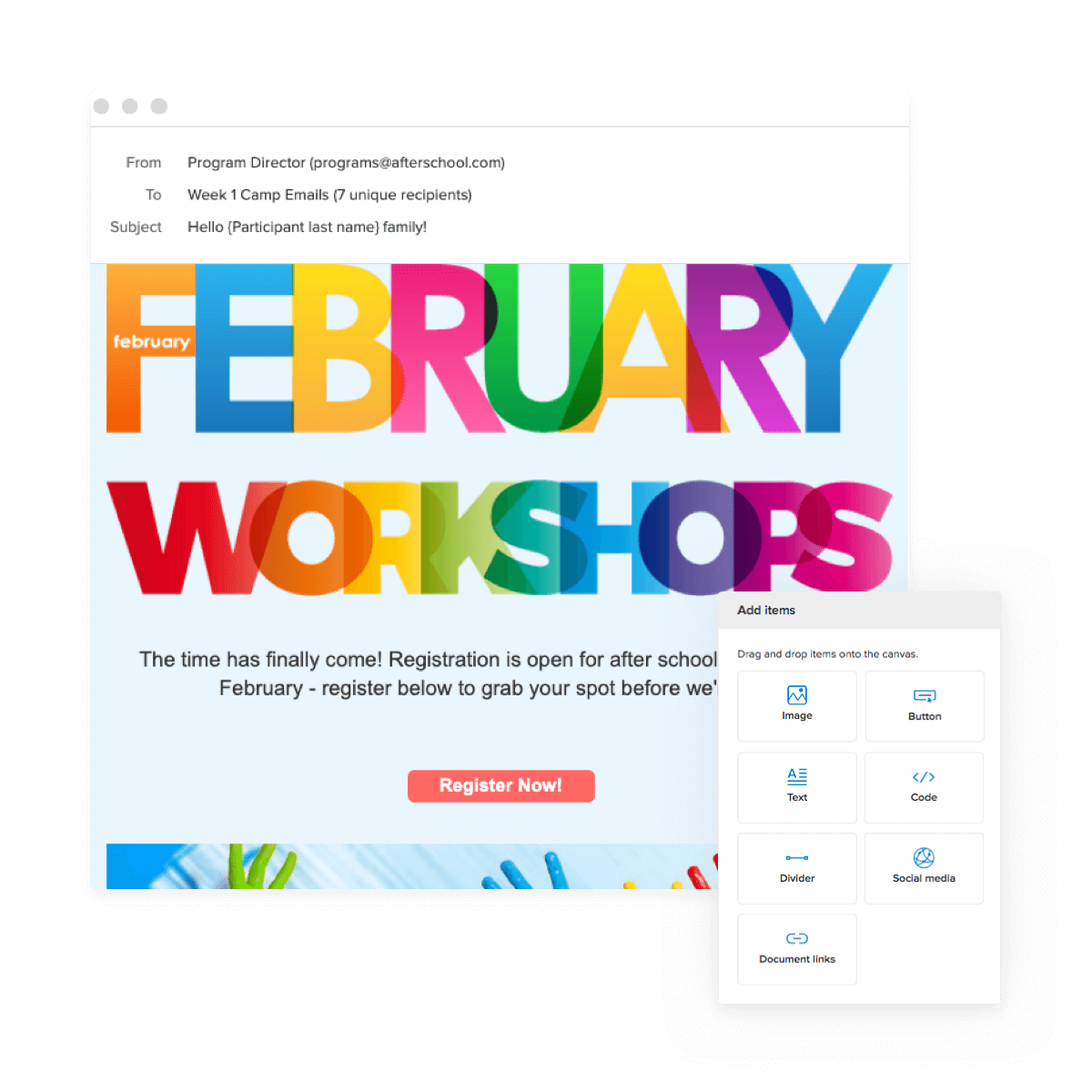 notification alerts via activenet to member announcing closures